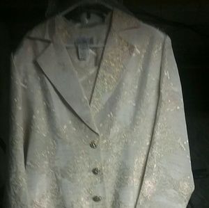 White &Gold Skirt Suit by G.M.I Size 16